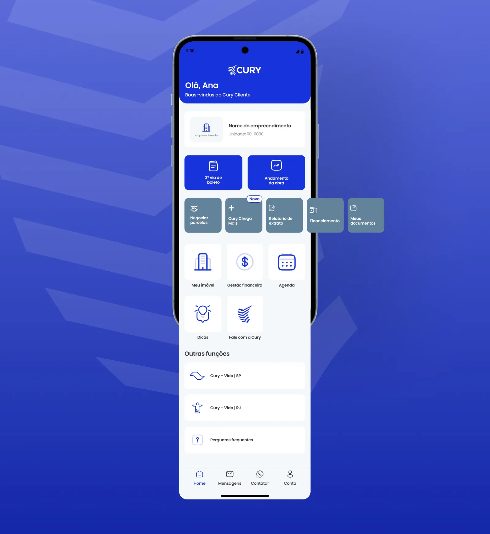 Home redesenhada — Cury Cliente