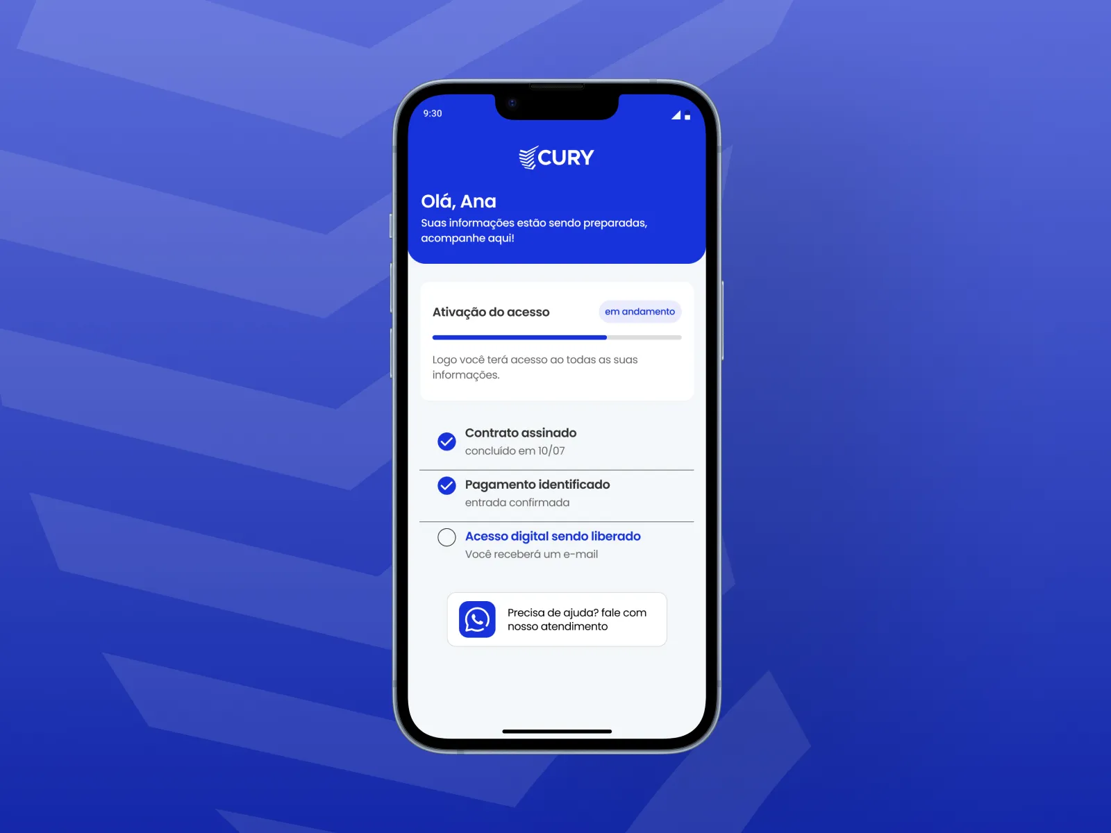 Onboarding Chega Mais — Cury Cliente