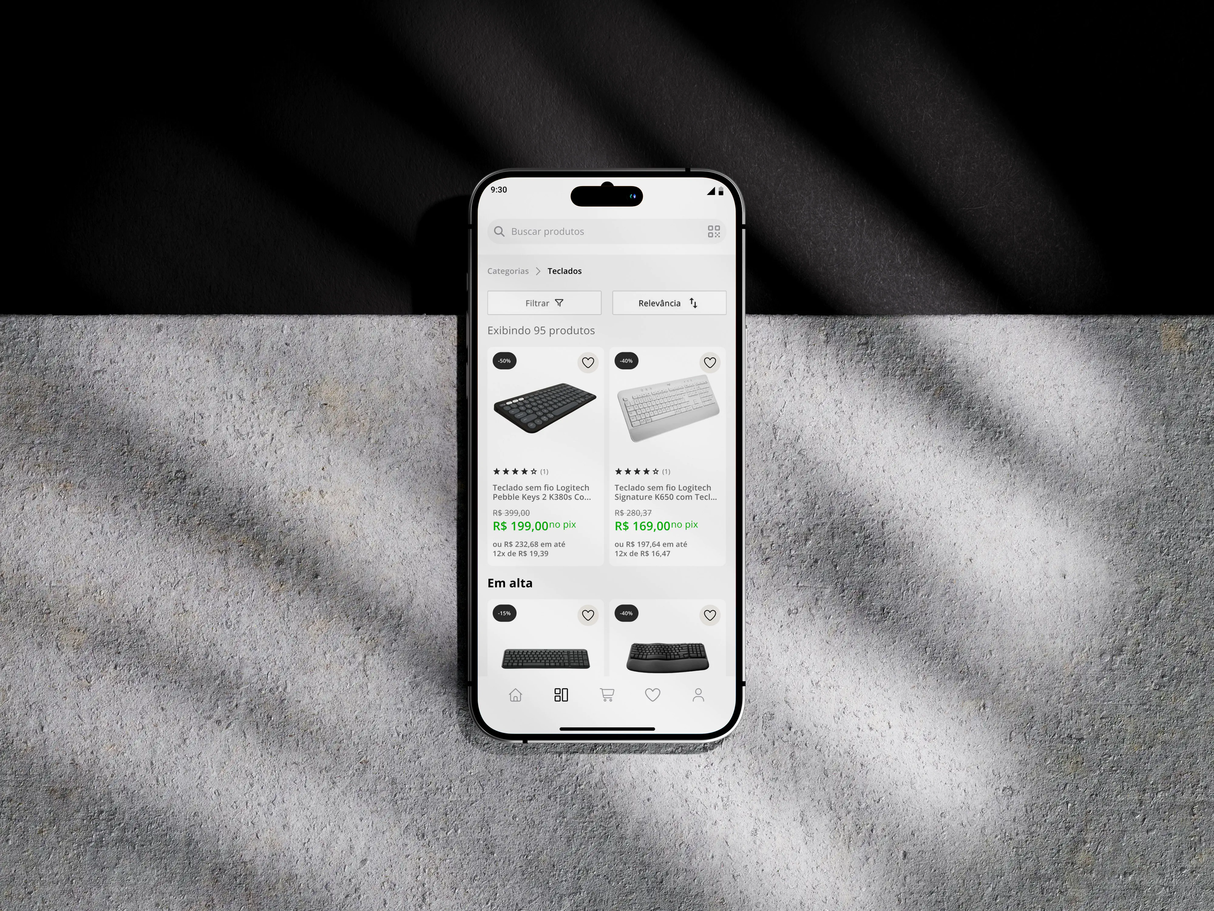 Fluxo redesenhado — breadcrumb e listagem com filtros