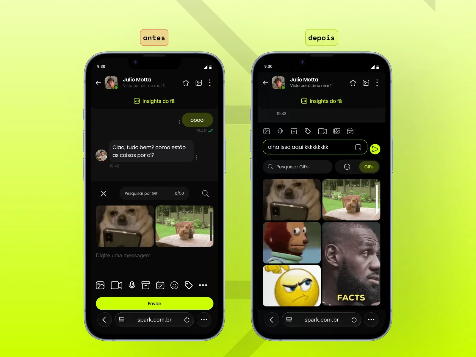 Galeria de GIFs — grid de 2 colunas